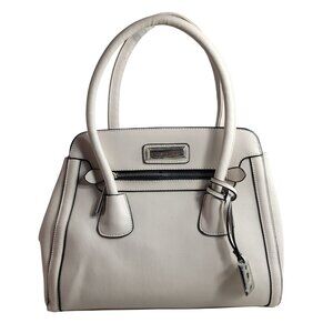 Catherine Malandrino Handbag Cream Animal Print Lining Zip Pockets Storage NWOT